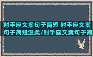 射手座文案句子简短 射手座文案句子简短温柔/射手座文案句子简短 射手座文案句子简短温柔-我的网站